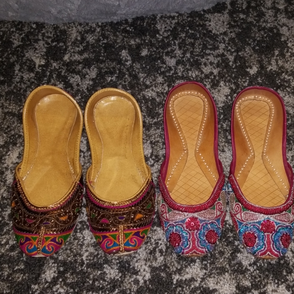 Khussa Pakistan Indian Handmade Flats/ Slippers
